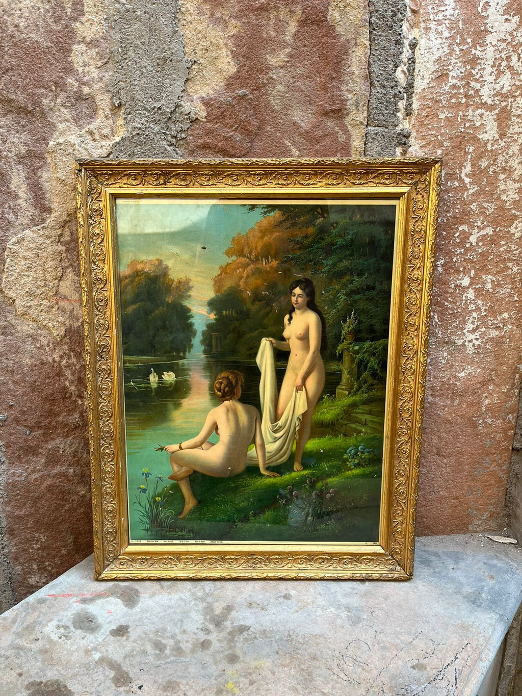 Vintage Semi Nude Made In Germany Lithograph Very Rare