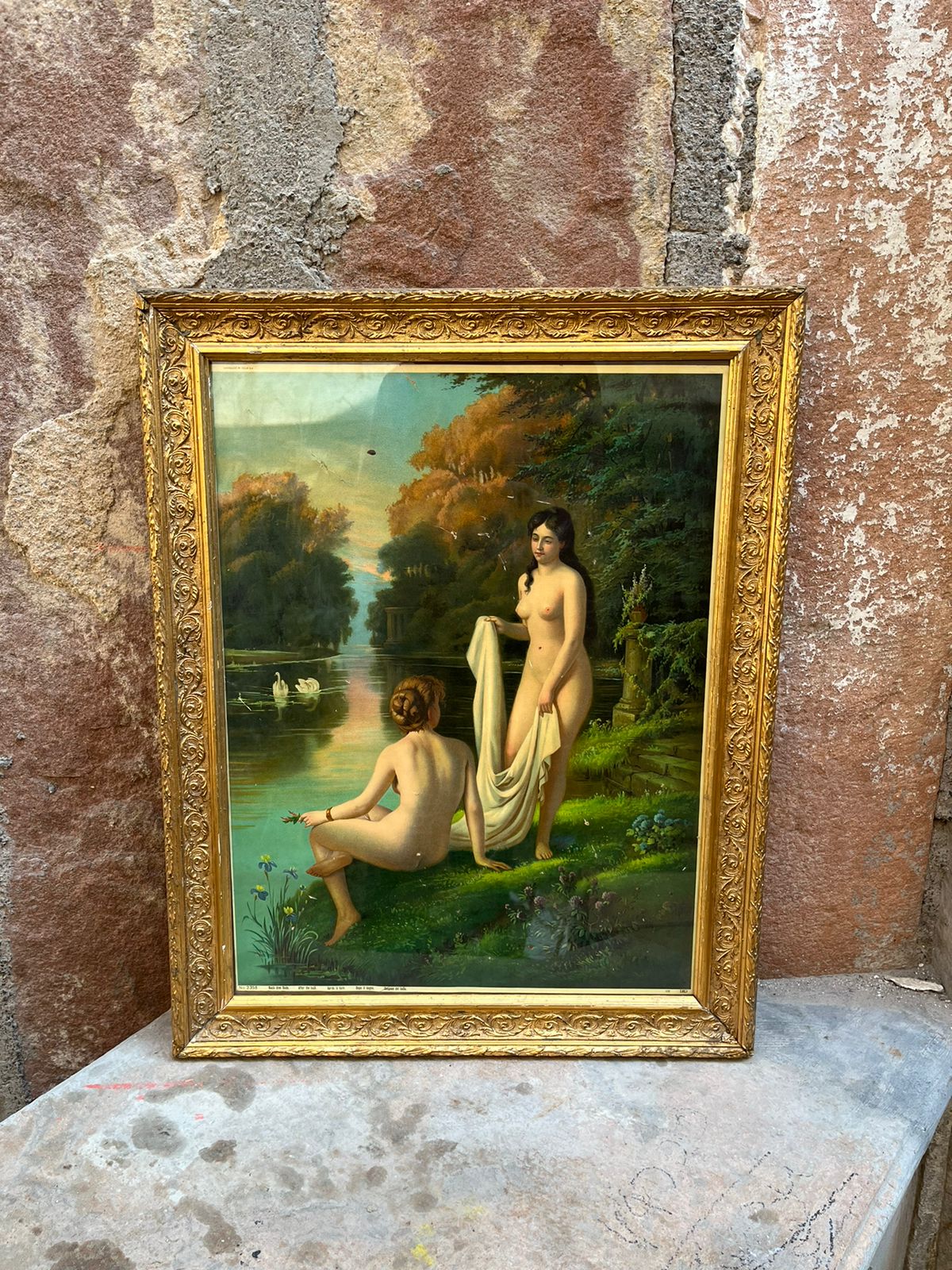 Vintage Semi Nude Made In Germany Lithograph Very Rare