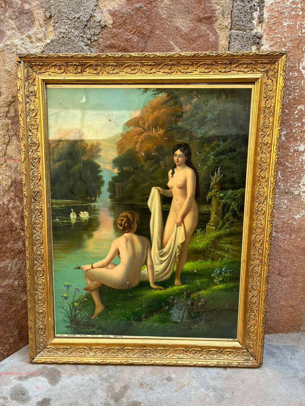 Vintage Semi Nude Made In Germany Lithograph Very Rare