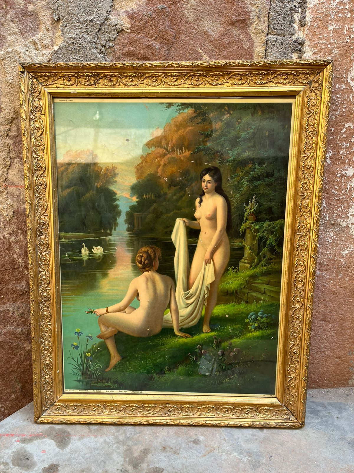 Vintage Semi Nude Made In Germany Lithograph Very Rare