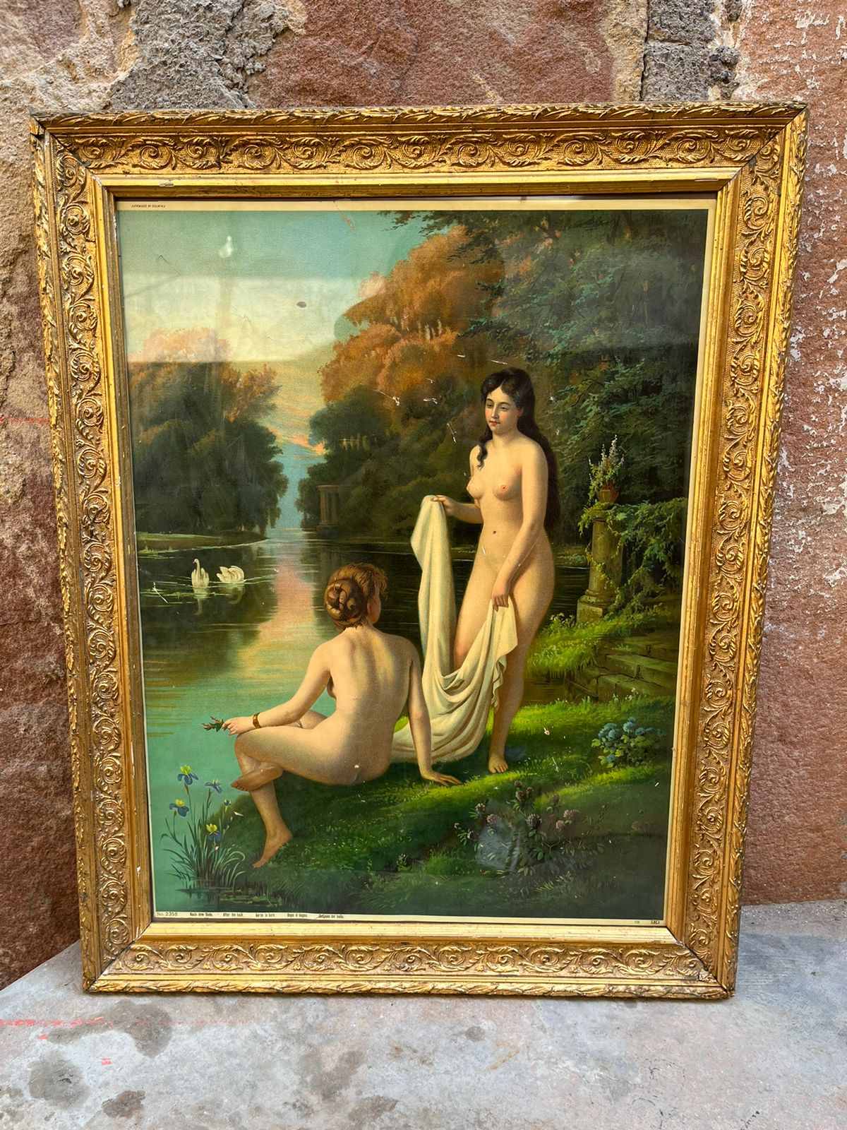 Vintage Semi Nude Made In Germany Lithograph Very Rare