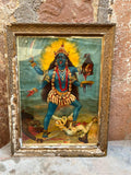 Original Ravi Varma Oleograph – Goddess Kali (24 X 16 Inches)