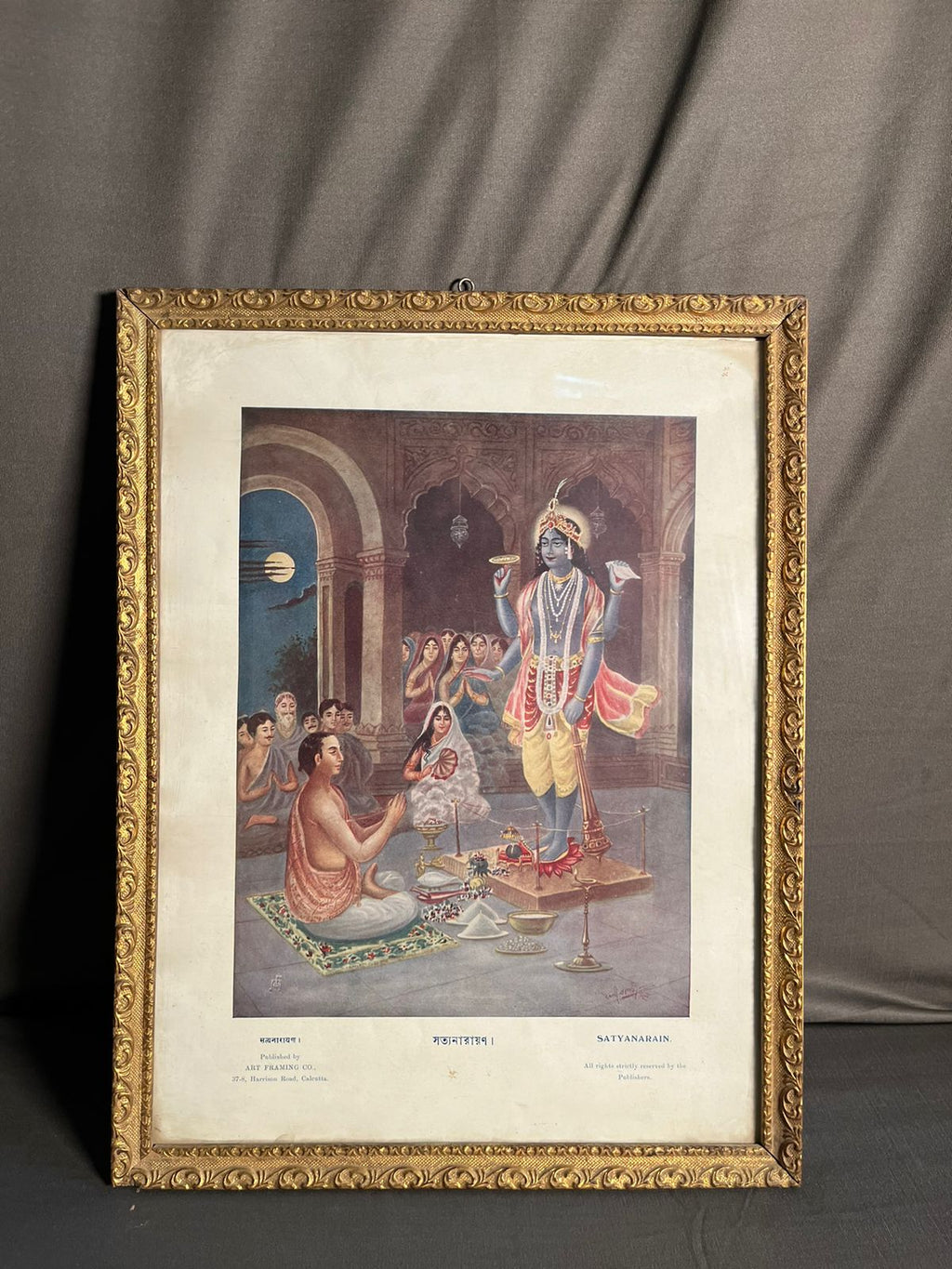Vintage Satyanarayana Bengal Lithograph