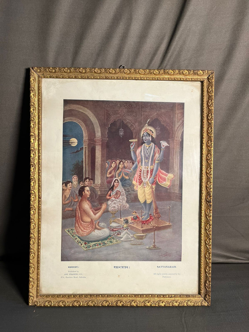 Vintage Satyanarayana Bengal Lithograph