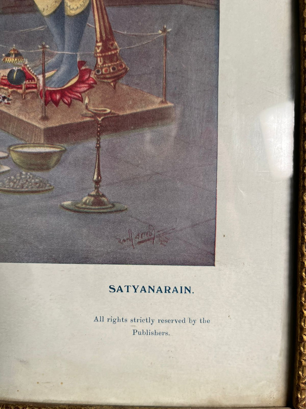 Vintage Satyanarayana Bengal Lithograph