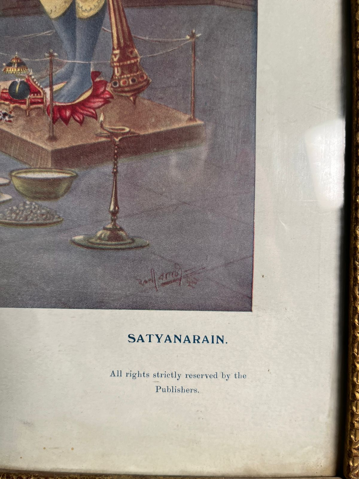 Vintage Satyanarayana Bengal Lithograph