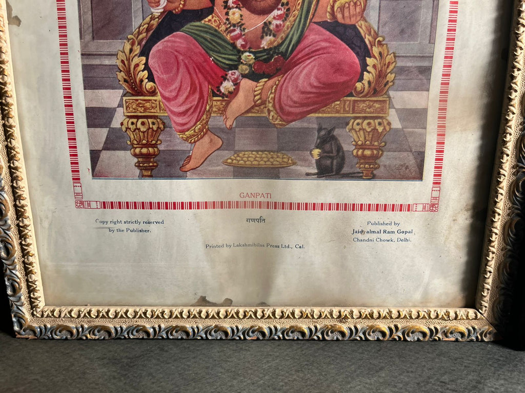 Vintage Ma Laxmi And Shree Ganesh G Lithographs