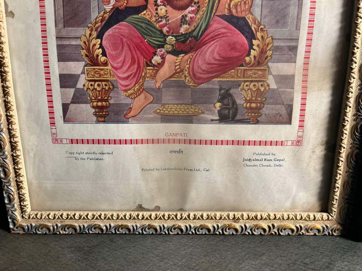 Vintage Ma Laxmi And Shree Ganesh G Lithographs