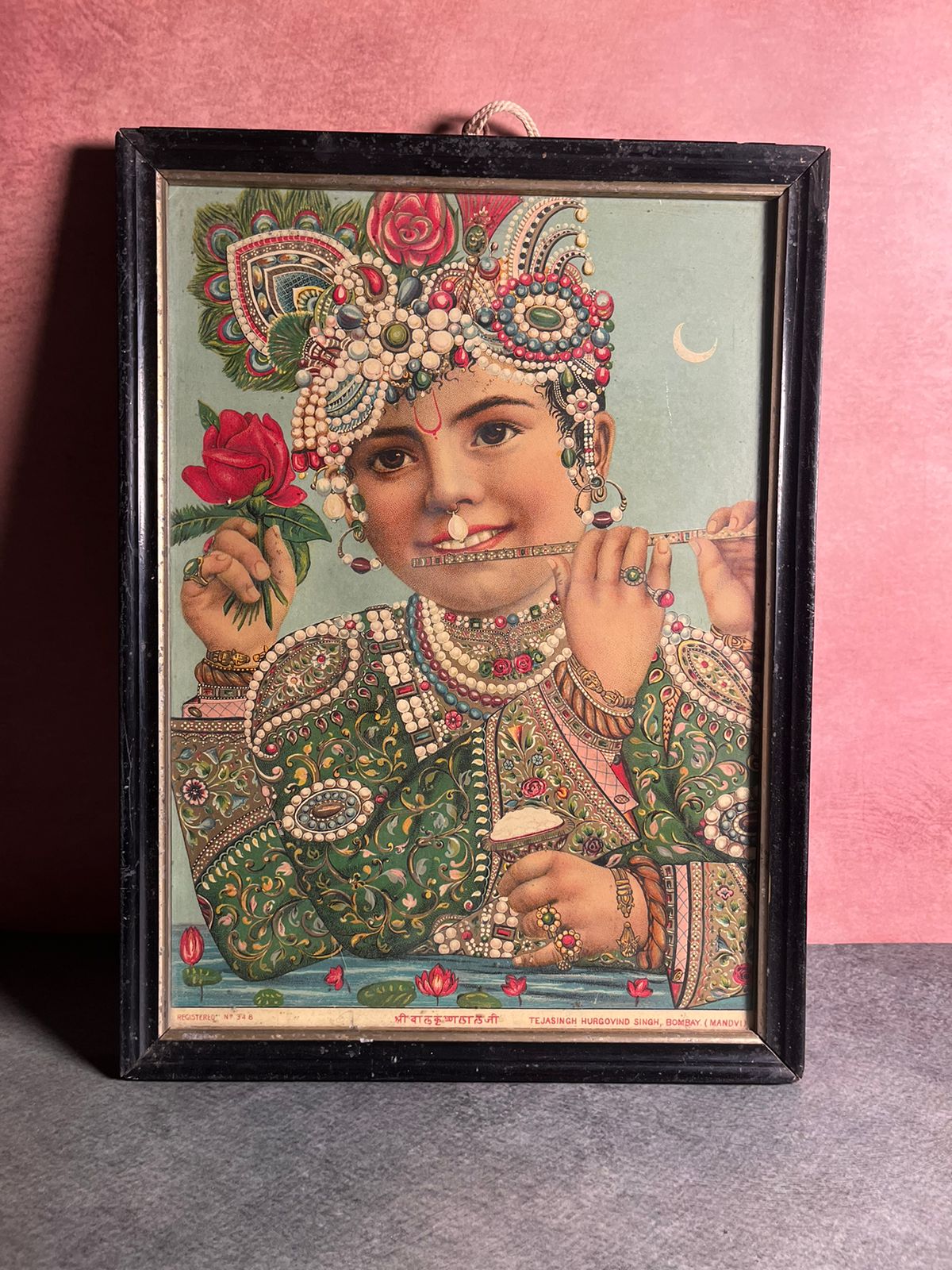 Vintage Shree Krishna Lithograph