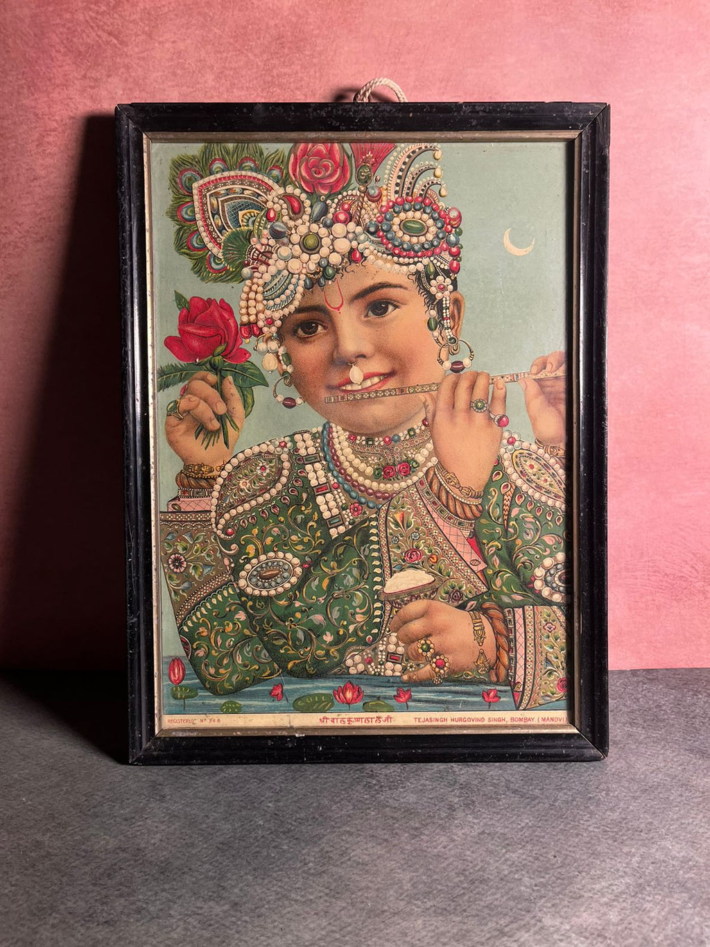 Vintage Shree Krishna Lithograph