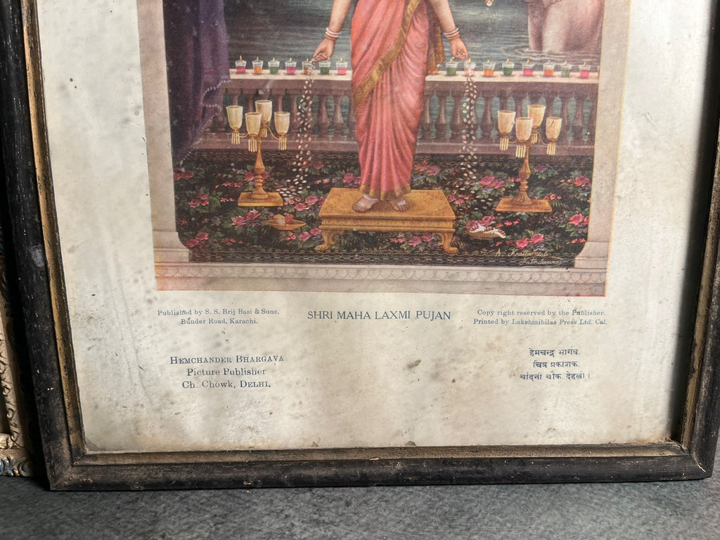 Vintage Ma Laxmi And Shree Ganesh G Lithographs
