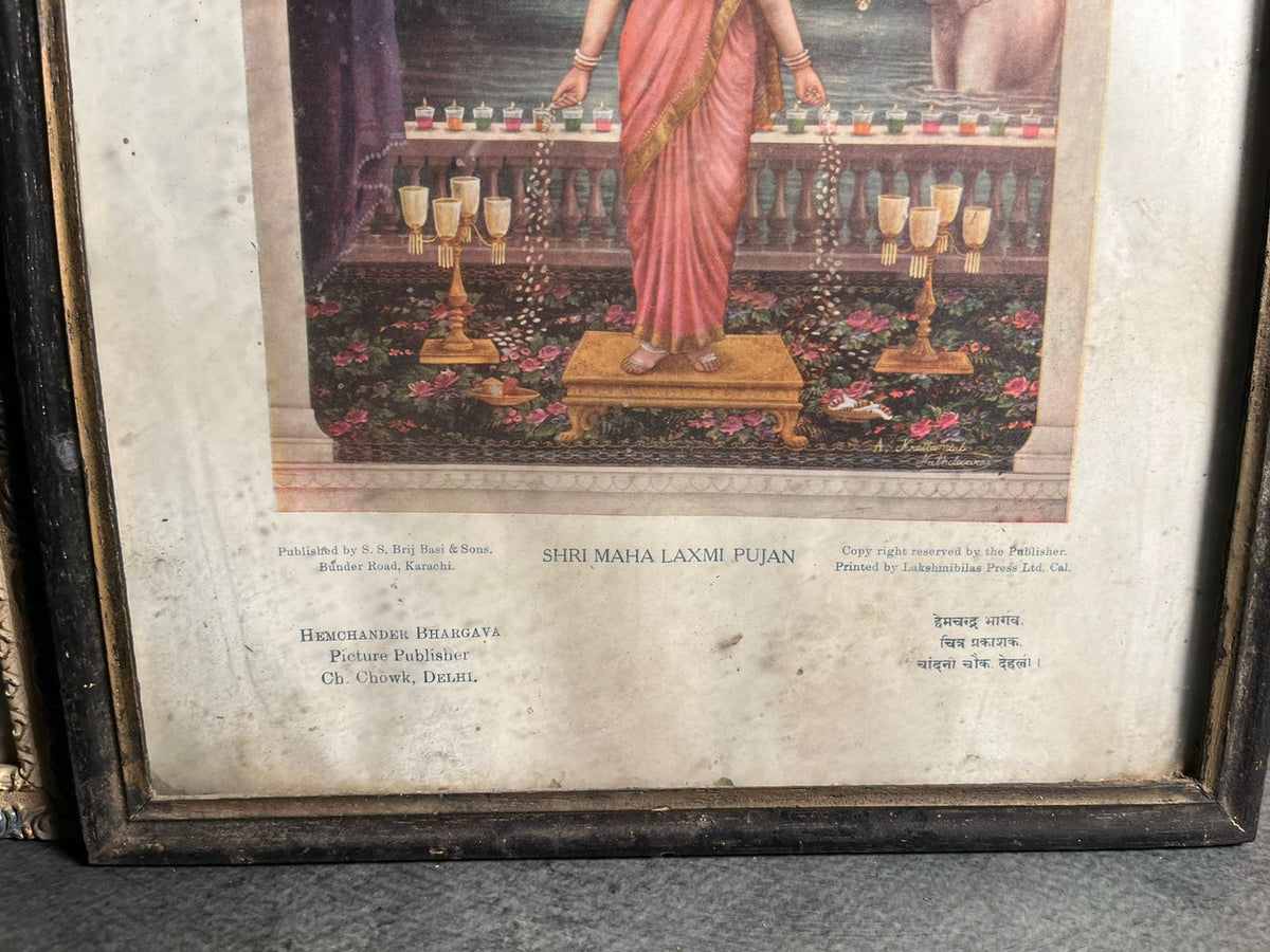 Vintage Ma Laxmi And Shree Ganesh G Lithographs