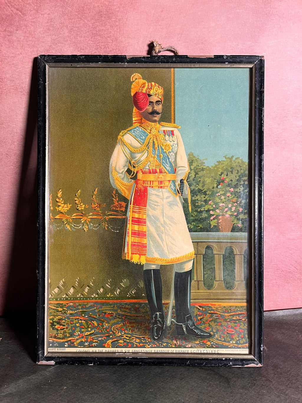 Vintage Ravi Varma Ganga Singh G Oilograph Oleograph