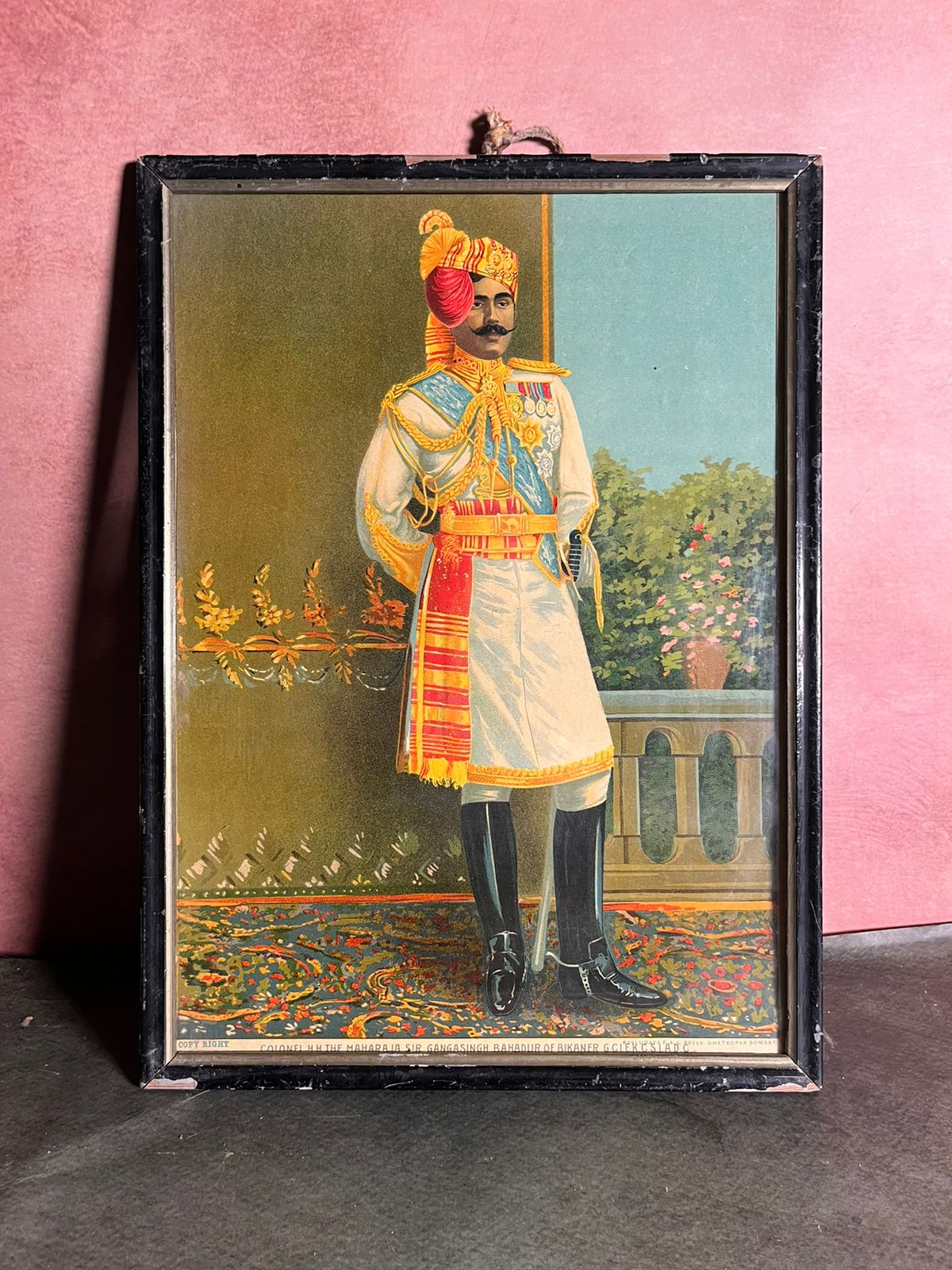 Vintage Ravi Varma Ganga Singh G Oilograph Oleograph