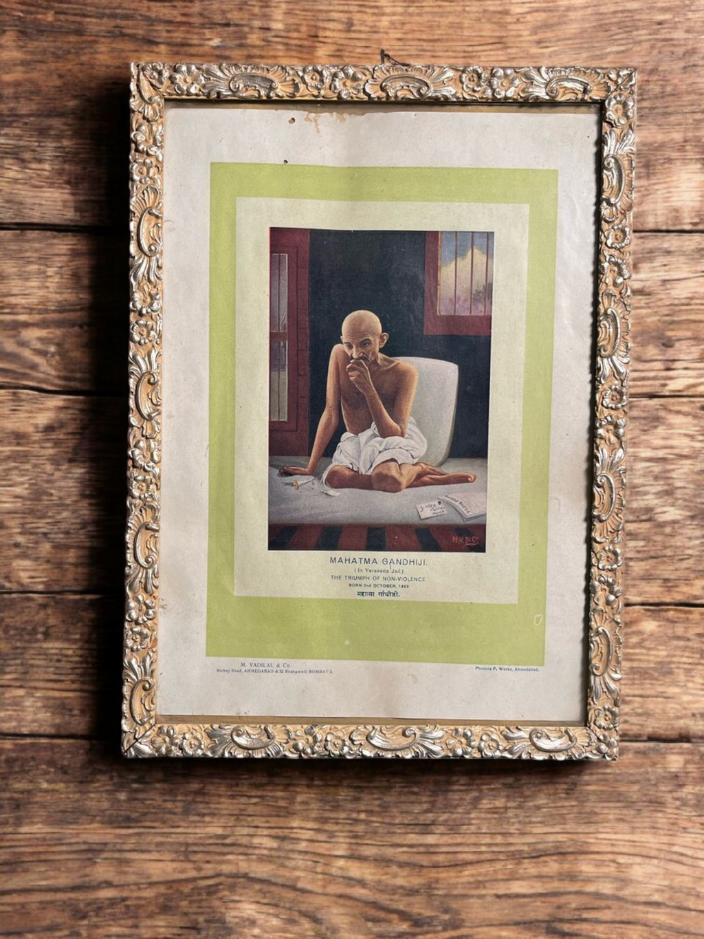 Original Vintage Oleograph _Mahatma Gandhiji