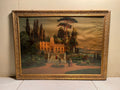 Antique European Palace Landscape Oleograph (120+ Years Old) – Extra Large Masterpiece