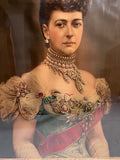 Antique Queen Alexandra Portrait Oleograph (120+ Years Old) – British Royal Artwork