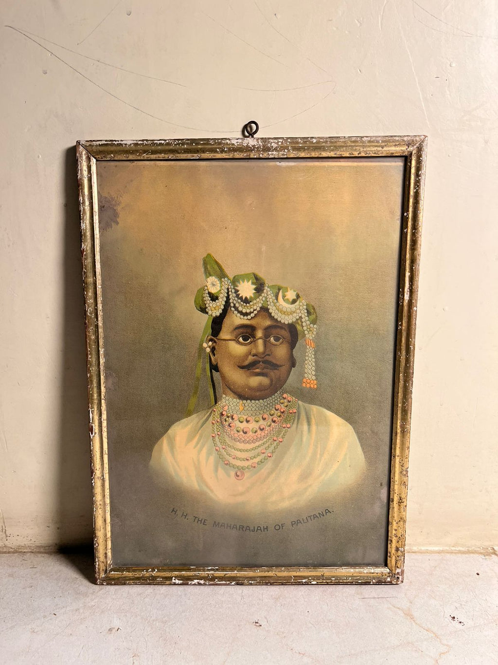 Vintage Portrait of H.H. The Maharajah of Palitana (Framed Print)