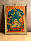 Rare Antique Shri Ram Janma Oleograph – Ravi Varma Press, Malavli | Registered No. 513 | Early 20th Century