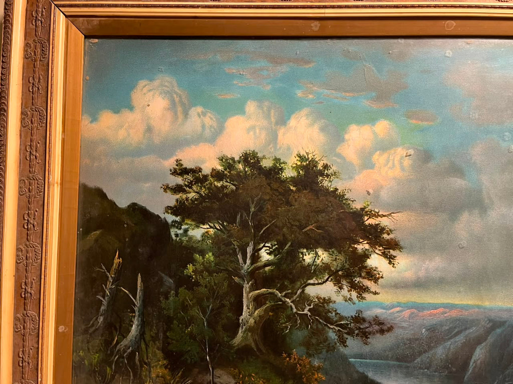 Antique European Castle Landscape Chromolithograph (Circa 1910–1920)