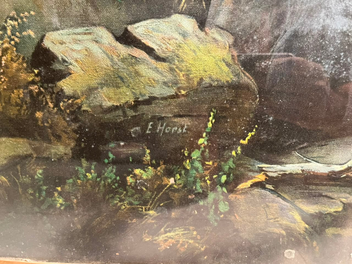 Antique European Castle Landscape Chromolithograph (Circa 1910–1920)