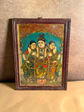 Vintage Devotional Oleograph Print with Central Deity and Attendant Figures – 10 x 14 Inches