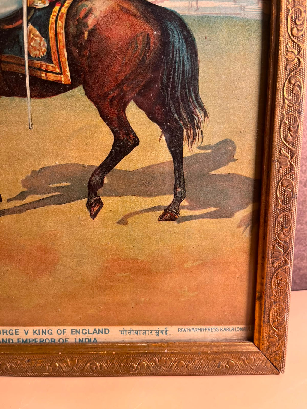Antique Ravi Varma Press Oleograph – George V, King of England & Emperor of India | Circa 1911–1925