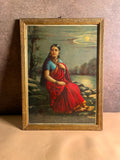 Antique most Rare Ravi varma F.A.L. Press Oleograph – "Radha" | Circa 1920