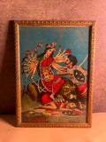 Antique Ravi Varma Press Oleograph – Mahishasura Mardini (Circa 1910–1925)
