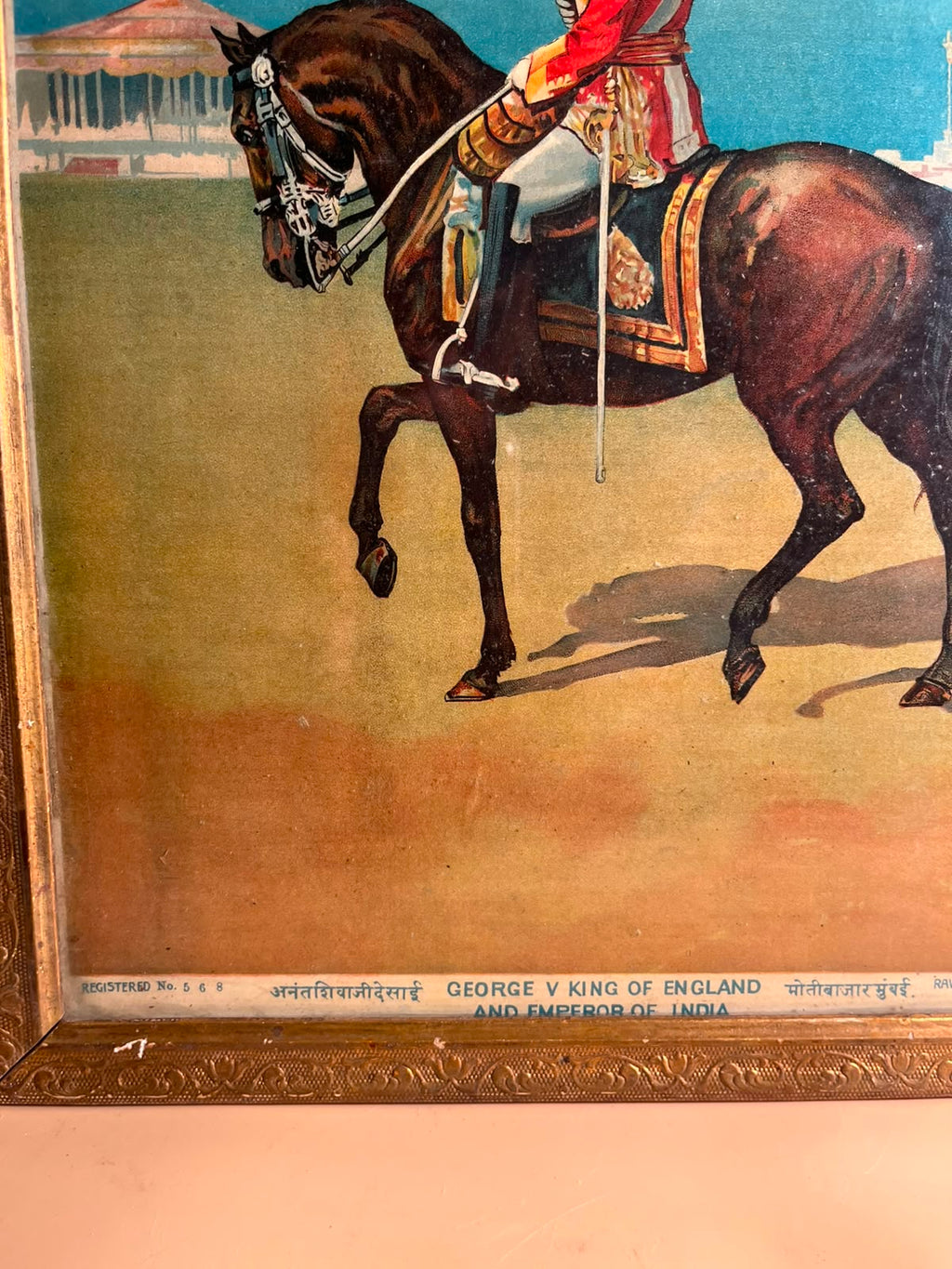 Antique Ravi Varma Press Oleograph – George V, King of England & Emperor of India | Circa 1911–1925