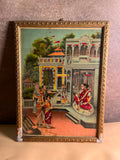 Antique Raja Ravi Varma Oleograph with Original Taari Work | Circa 1920
