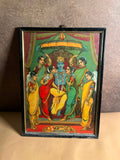 Rare Antique Ravi Varma Press Oleograph of Lord Krishna with Attendants