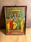 Rare Antique Krishna Panchayatan Oleograph – Ravi Varma Press, Malavli-Lonavla