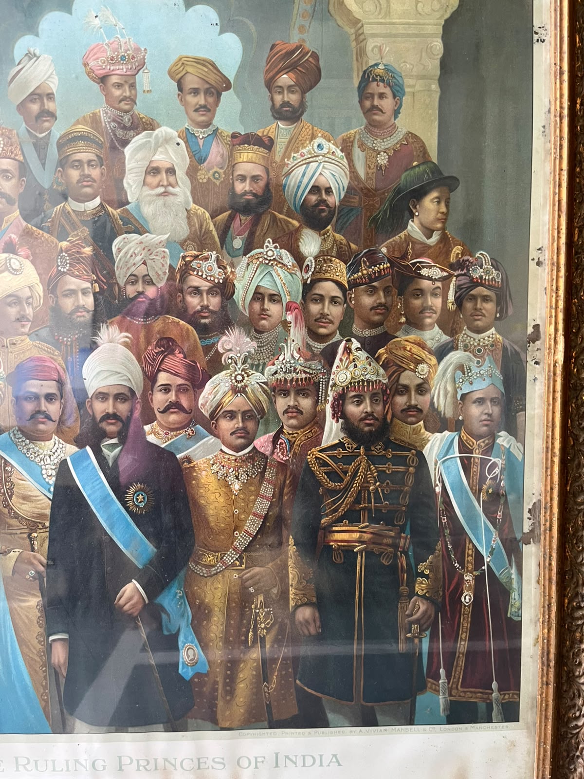 Vintage the ruling princess of India 40 kings beautiful very rare lithograph