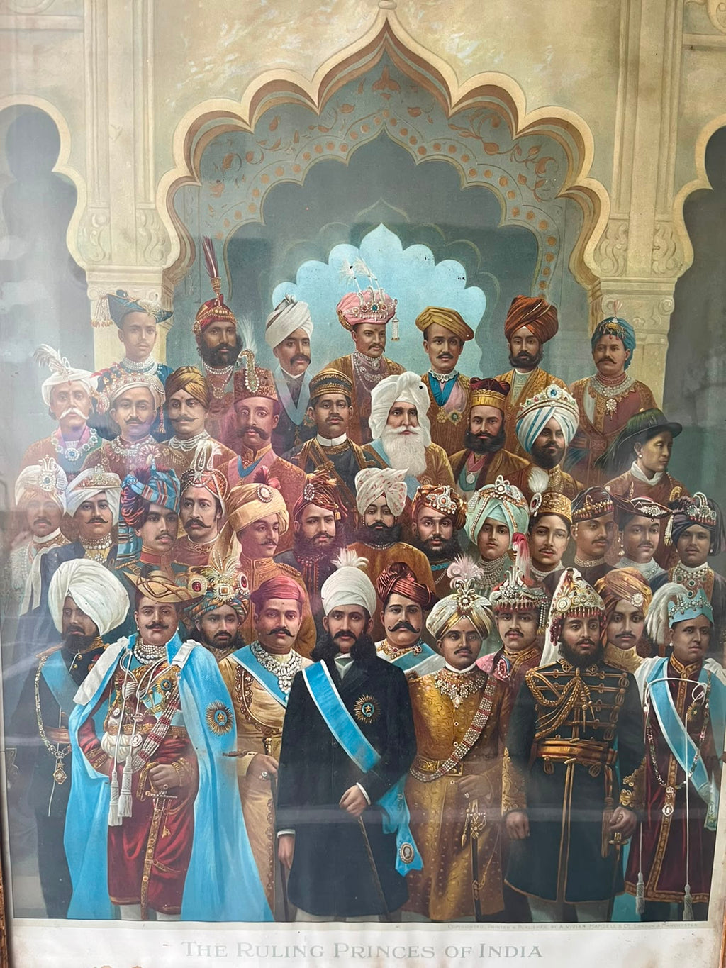 Vintage the ruling princess of India 40 kings beautiful very rare lithograph