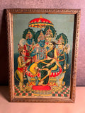 Rare Vintage Ram Panchayatan Lithograph – Ravi Varma Press, Ghatkopar | Registered No. 0064