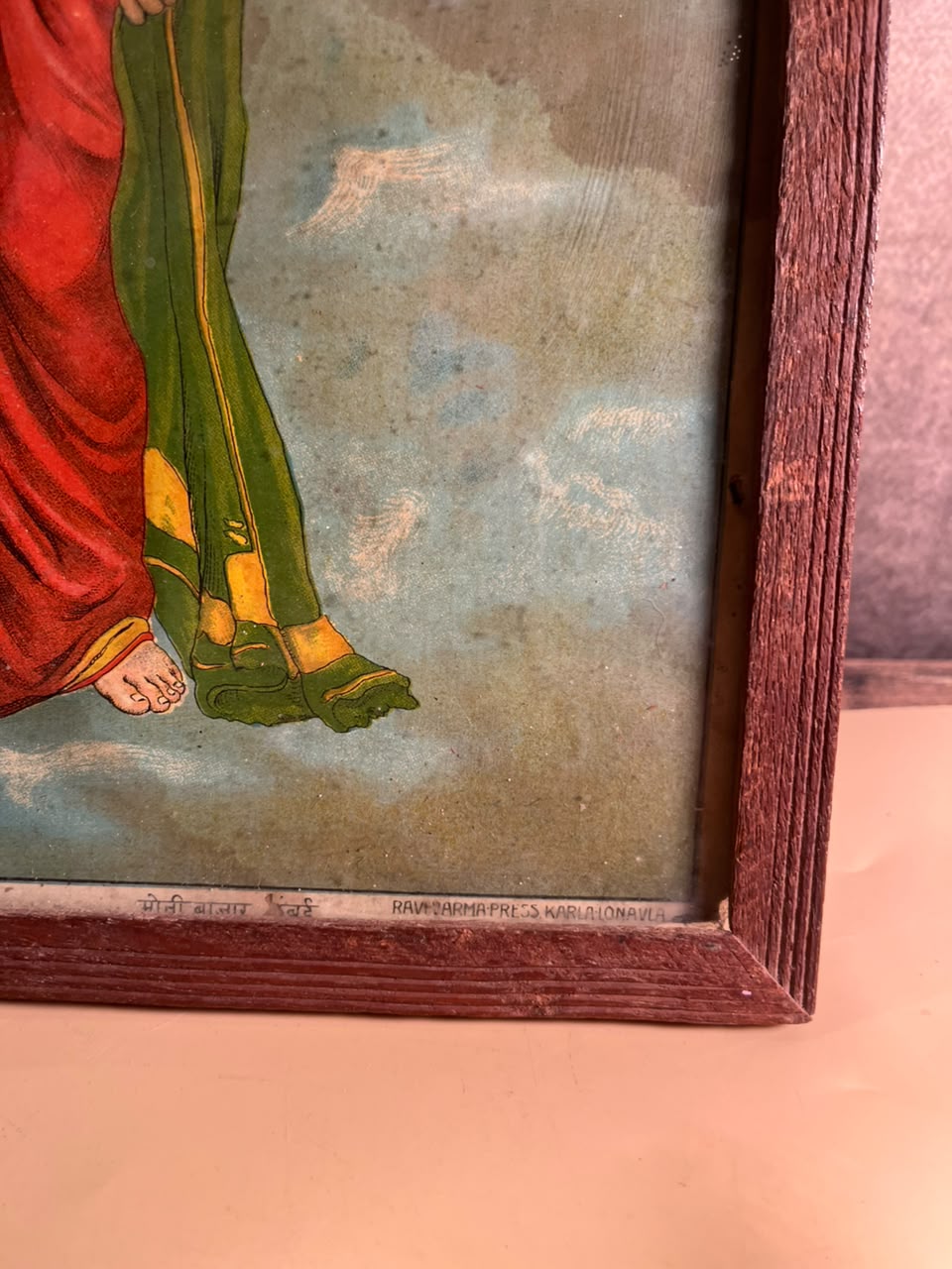 Rare Antique “Rambha” Oleograph – Raja Ravi Varma | Ravi Varma Press, Karla-Lonavla | Registered No. 529