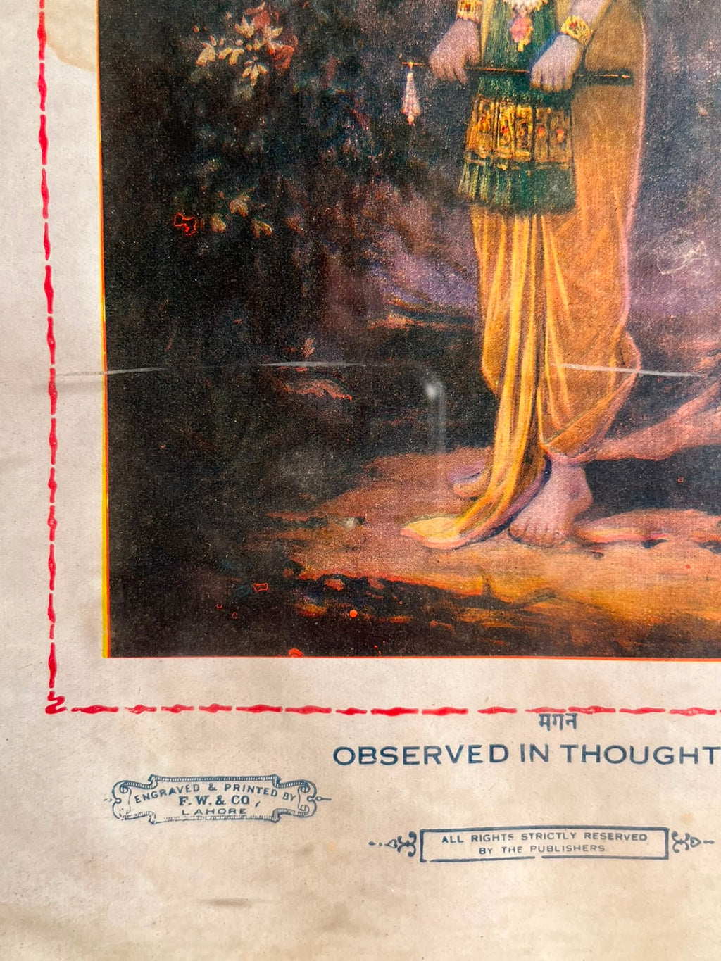 Vintage Lord Krishna Print – Observed in Thoughts | F.W. & Co. & H. Minister & Co., Lahore