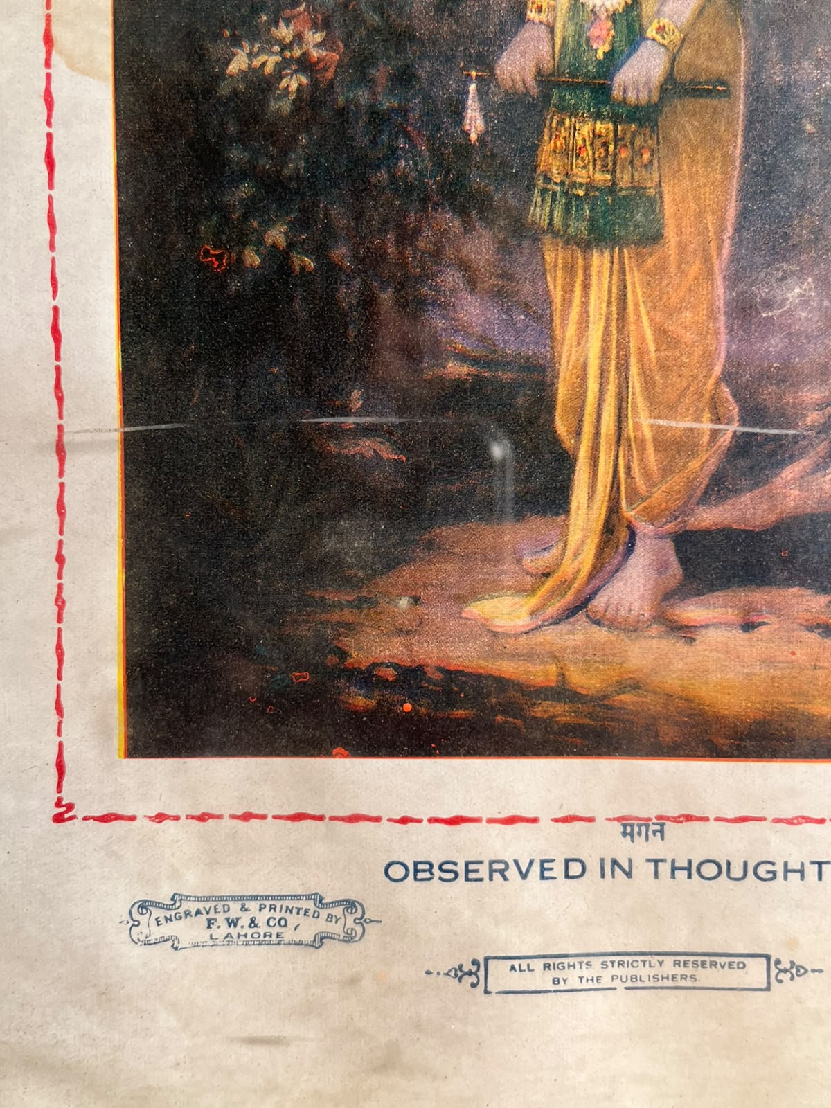 Vintage Lord Krishna Print – Observed in Thoughts | F.W. & Co. & H. Minister & Co., Lahore