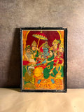 Antique German Chromolithograph of Ram Darbar – Rare Hindu Devotional Print