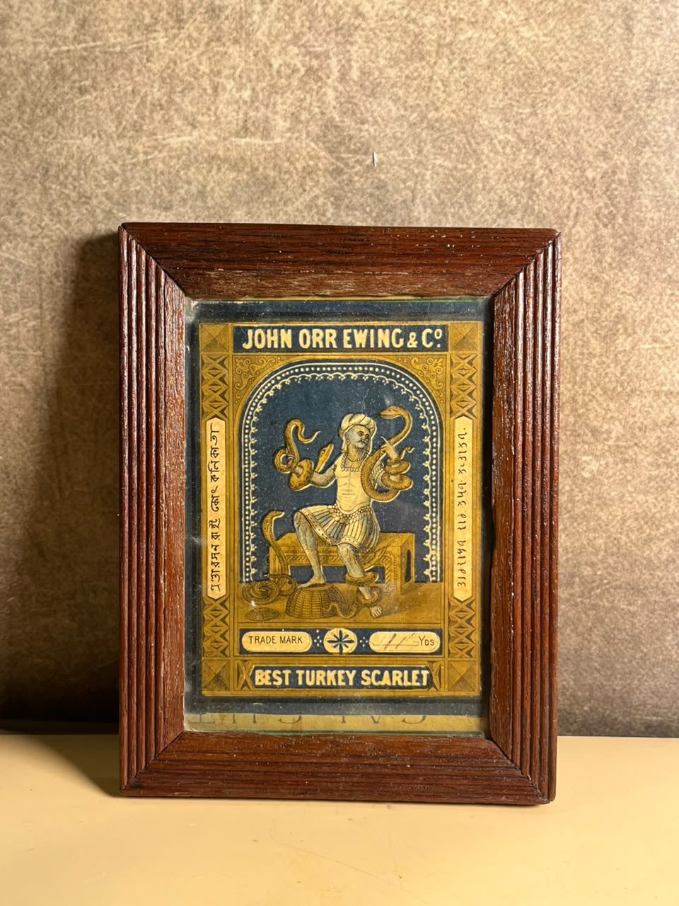 Antique John Orr Ewing & Co. “Best Turkey Scarlet” Textile Trade Label | Rare Indian Market Ephemera