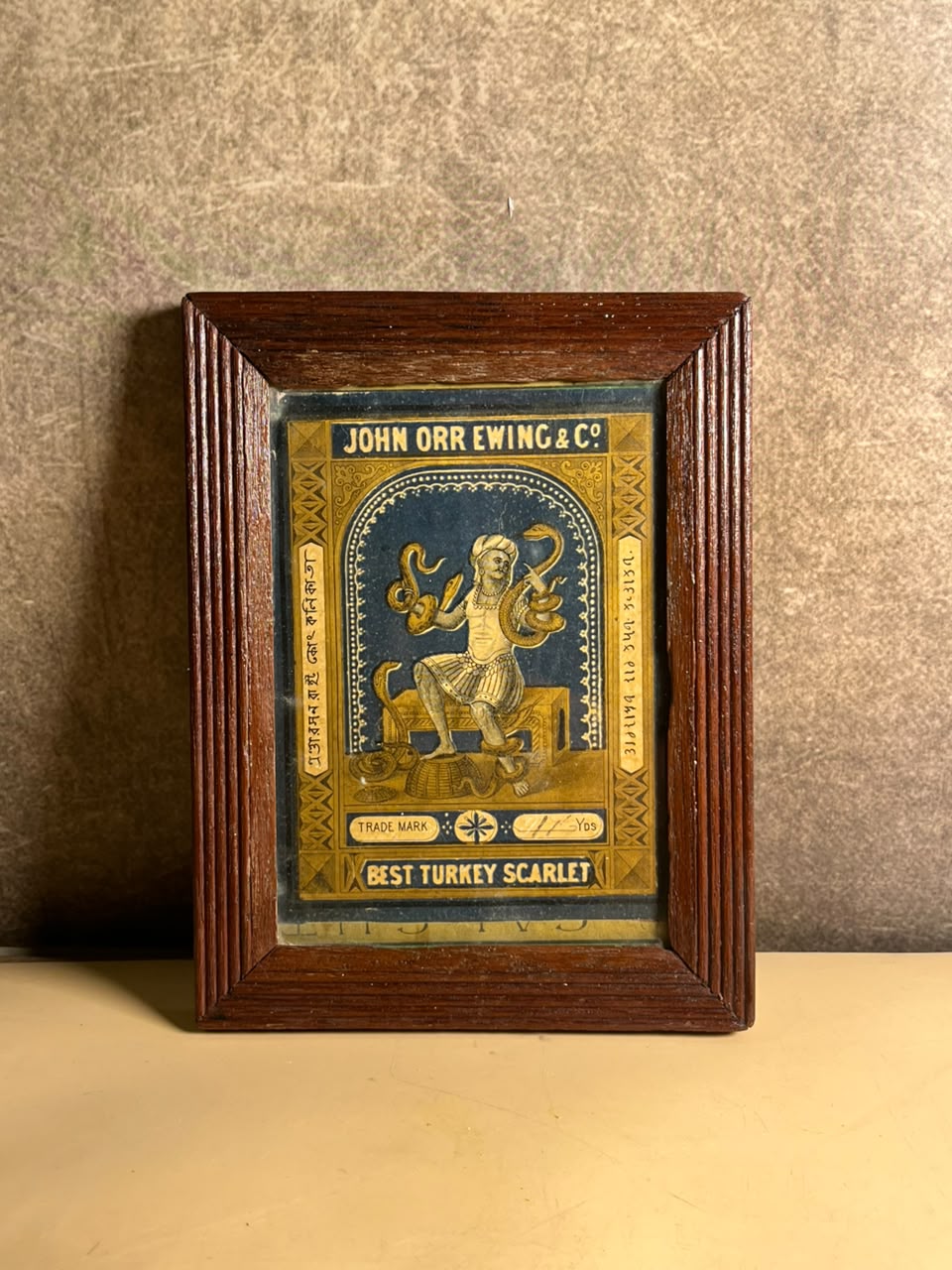 Antique John Orr Ewing & Co. “Best Turkey Scarlet” Textile Trade Label | Rare Indian Market Ephemera