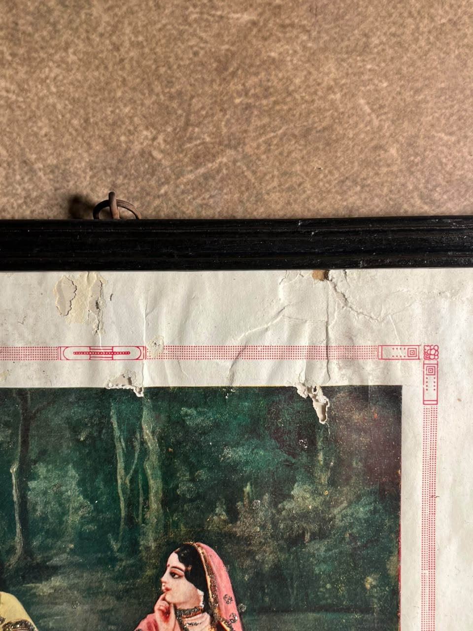 Vintage “First Meeting” Mythological Print – Jaidyalmal Ram Gopal, Delhi